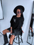 LARGE SIZE sweater "SHAKE IT FF89" - BLACK